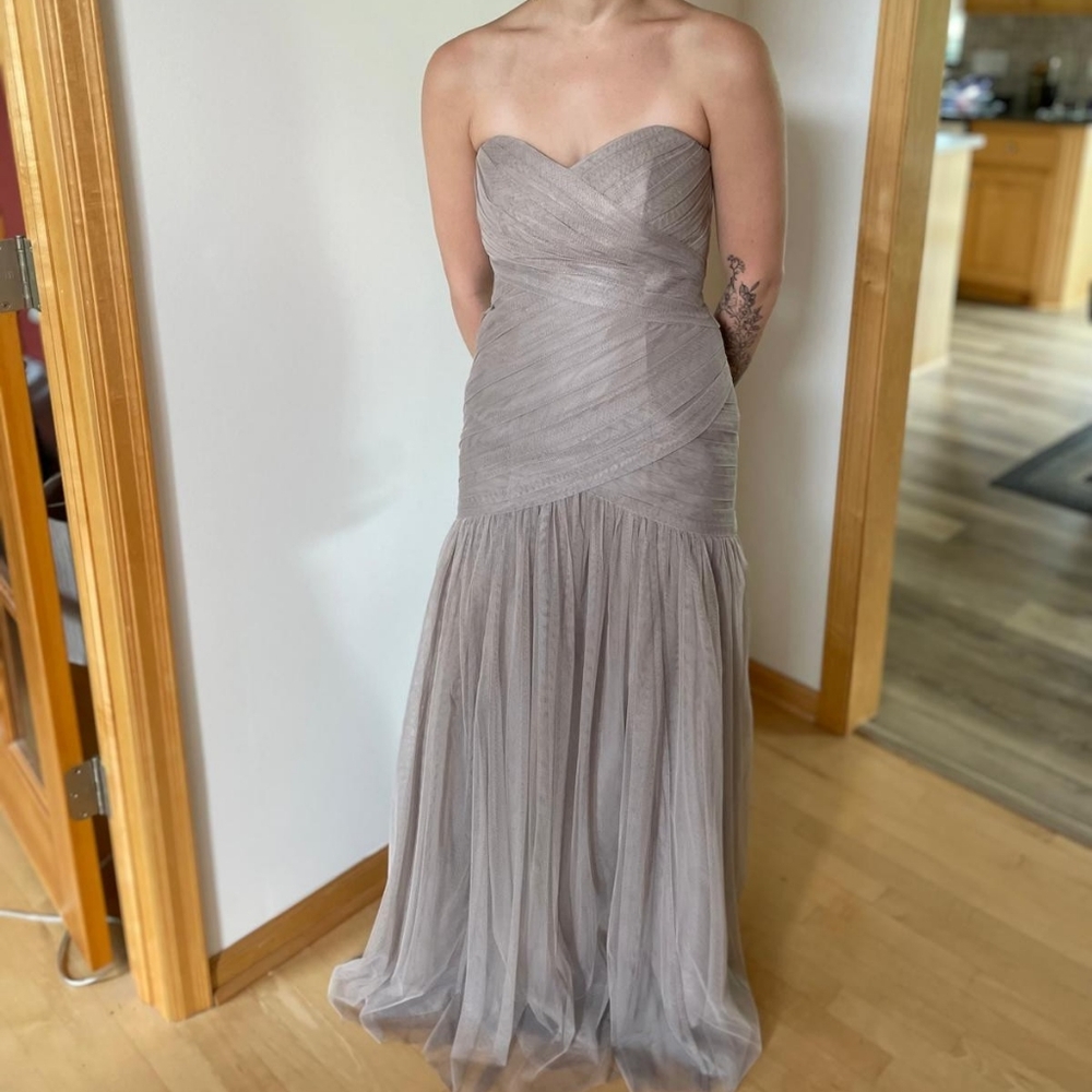 White by Vera Wang Bobbin Net Dress Champagne - Size 2